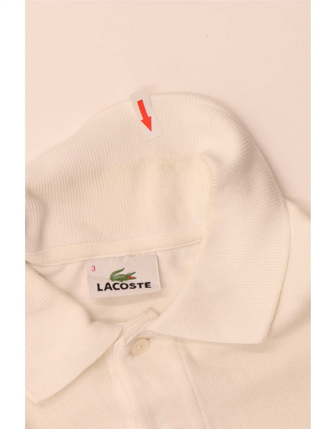 Lacoste Mens Polo Shirt Size 3 Small White Cotton
