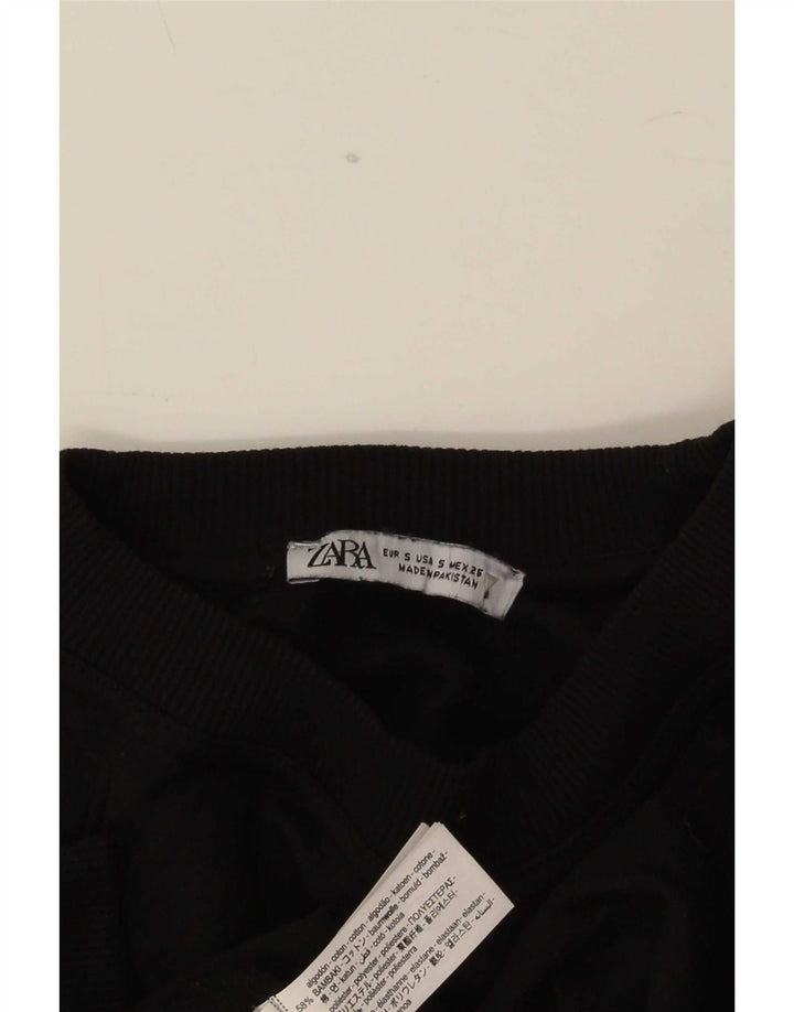 Zara Womens Oversized Sweatshirt Jumper UK 10 Small Black Cotton