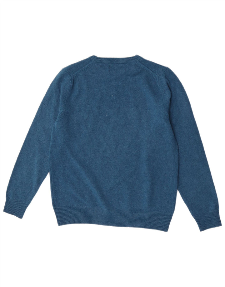 Marks & Spencer Mens Crew Neck Jumper Sweater Medium Blue Lambswool