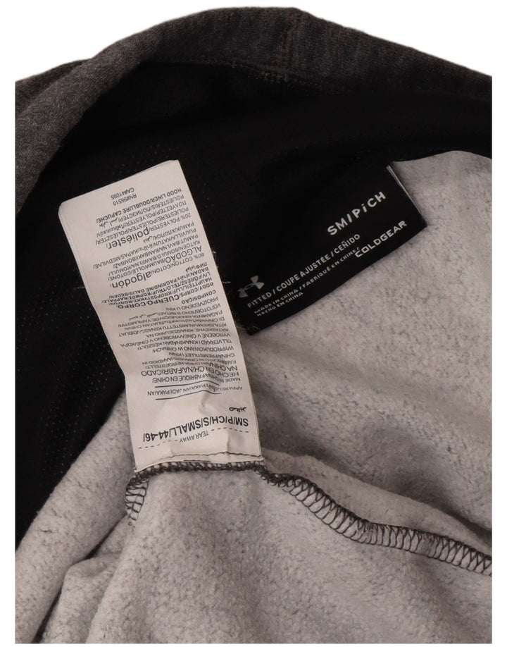 UNDER ARMOUR Mens Cold Gear Zip Hoodie Sweater Small Grey Cotton