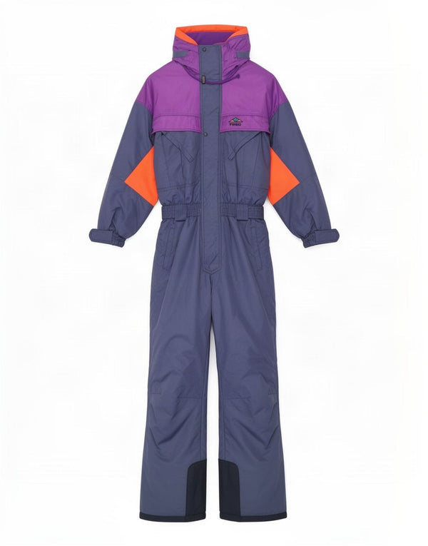 Brugi Mens Hooded Ski Jumpsuit UK 42 Large Blue Colourblock Polyamide