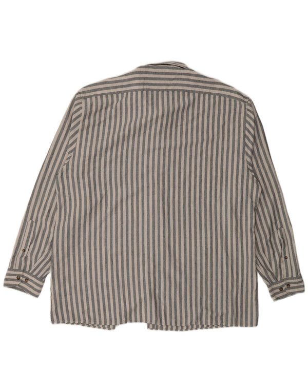 Pierre Cardin Mens Shirt 3XL Grey Striped Polyester