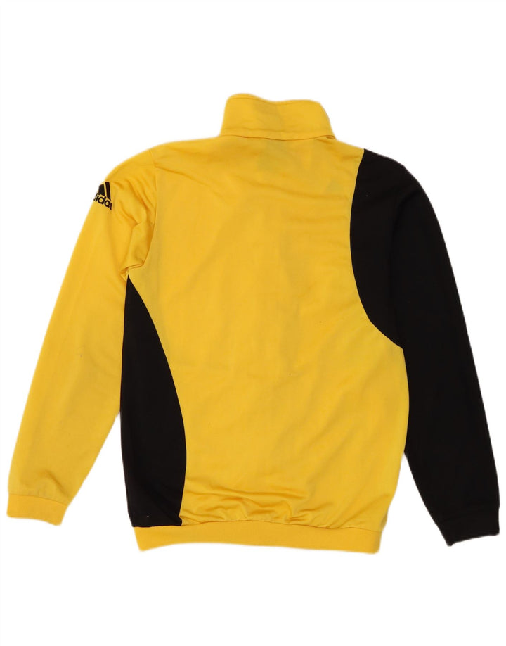 Adidas Boys Tracksuit Top Jacket 13-14 Years Yellow Colourblock Polyester