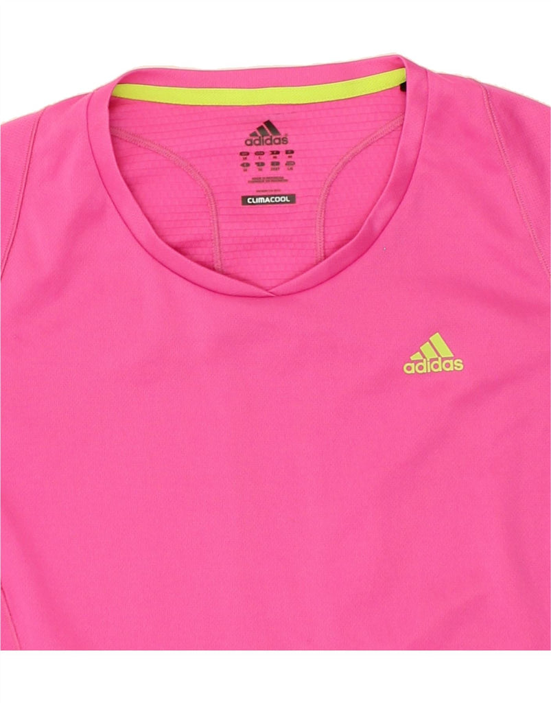 ADIDAS Womens Climacool T-Shirt Top UK 18 XL Pink Polyester | Vintage Adidas | Thrift | Second-Hand Adidas | Used Clothing | Messina Hembry 