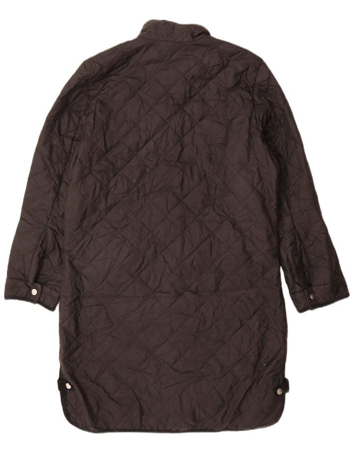 Marks & Spencer Womens Quilted Coat UK 12 Medium Black Polyamide