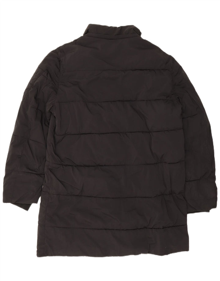 Zara Mens Padded Coat UK 40 Large Black Polyester
