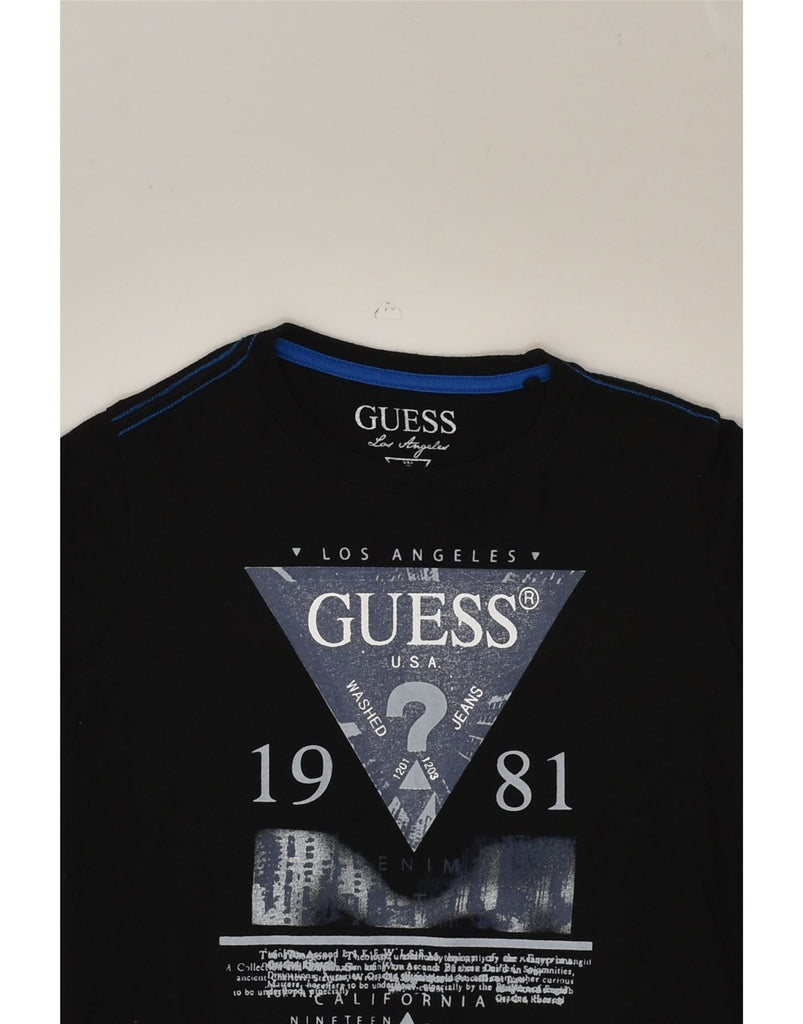 GUESS Boys Graphic Top Long Sleeve 7-8 Years Black Cotton | Vintage Guess | Thrift | Second-Hand Guess | Used Clothing | Messina Hembry 