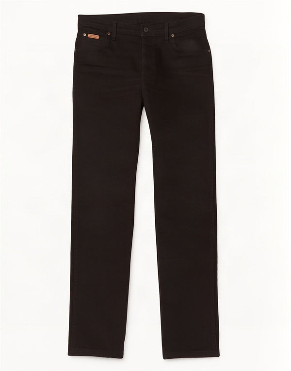 Wrangler Mens Texas Straight Jeans W33 L34 Black Cotton