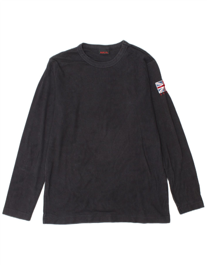 REPLAY Mens Top Long Sleeve Medium Black