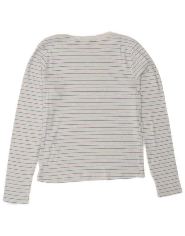 Levi's Womens Top Long Sleeve UK 12 Medium White Striped