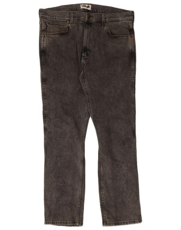 Wrangler Mens Greensboro Straight Jeans W35 L32 Grey Cotton