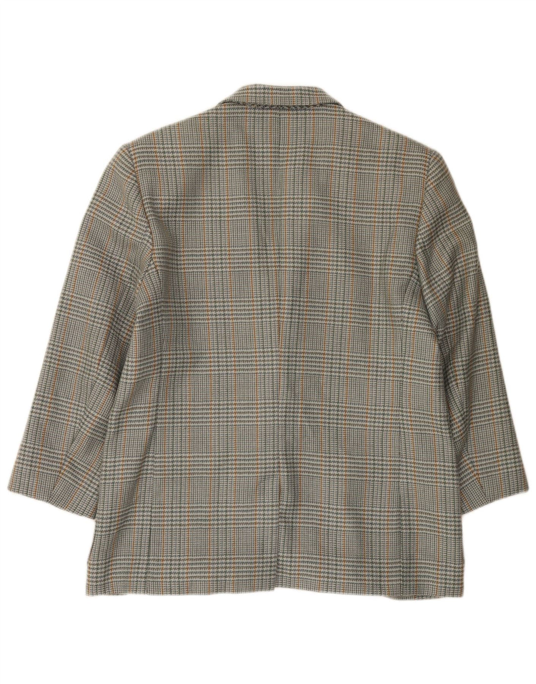 Vintage Womens 2 Button Blazer Jacket IT 46 Large Grey Houndstooth Wool