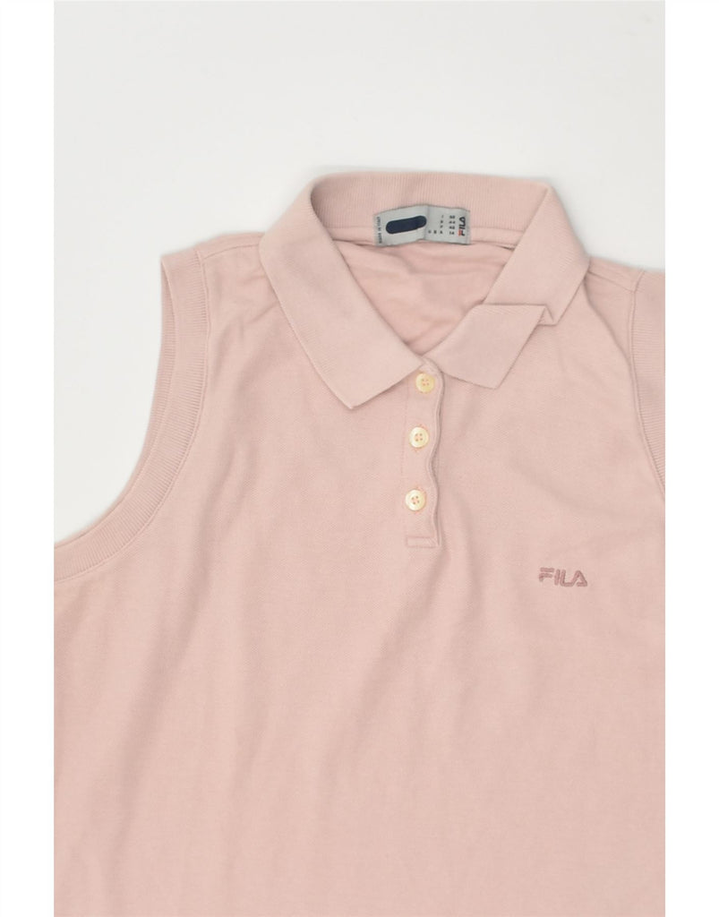 FILA Womens Sleeveless Polo Shirt IT 50 XL Pink Cotton | Vintage Fila | Thrift | Second-Hand Fila | Used Clothing | Messina Hembry 