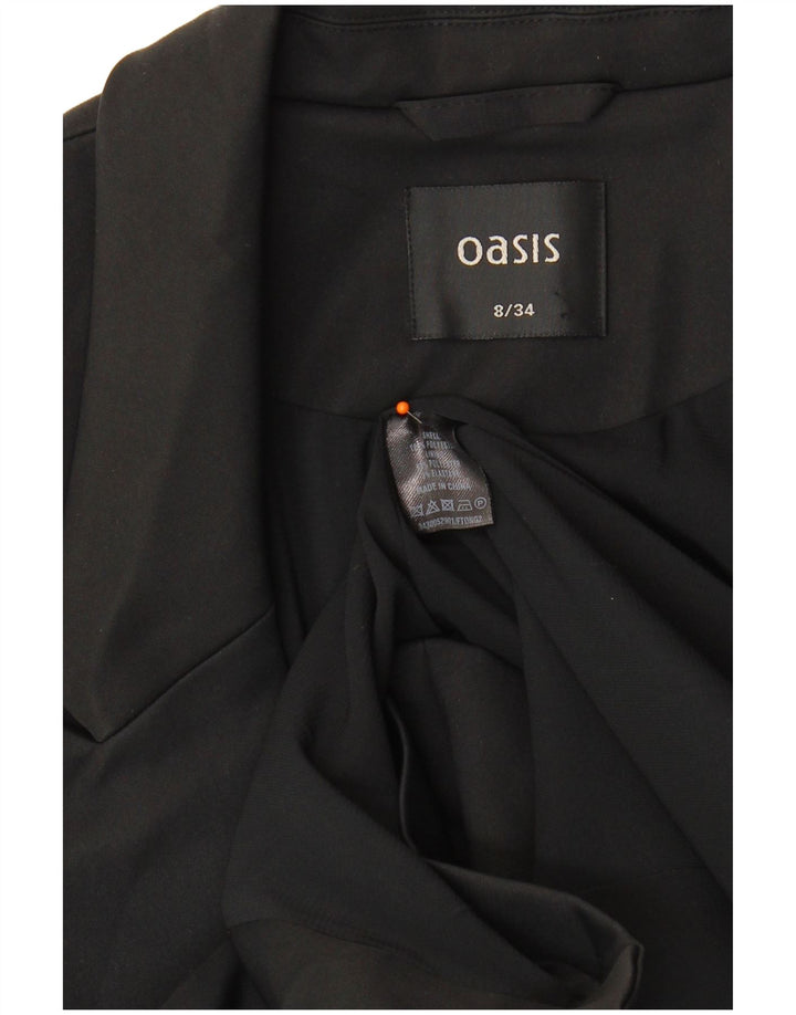 OASIS Womens 1 Button Blazer Jacket UK 8 Small  Black Polyester