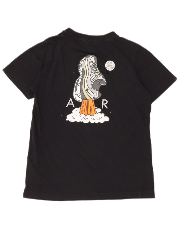 NIKE Boys Graphic T-Shirt Top 10-11 Years Medium Black Cotton