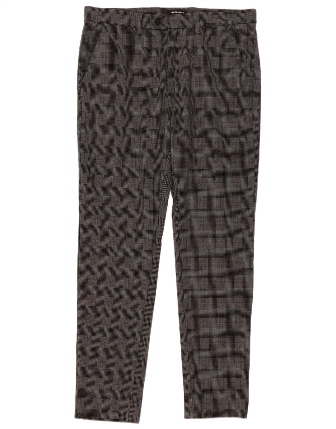 Jack & Jones Mens Slim Suit Trousers W33 L32 Grey Check