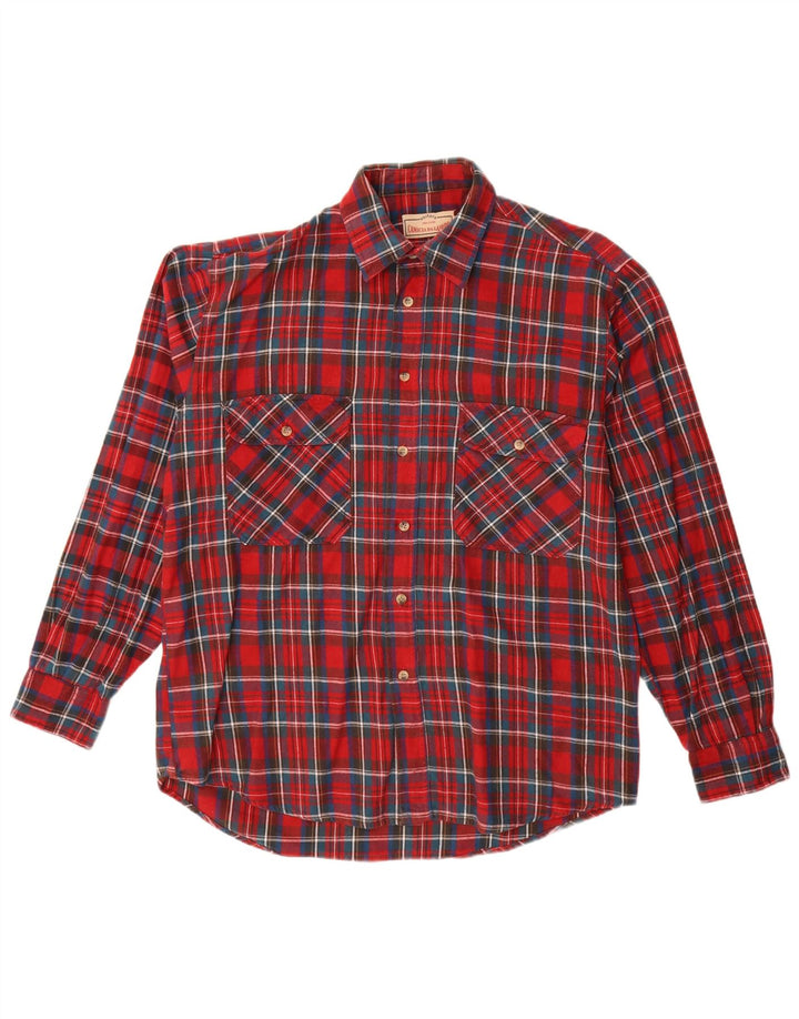 NORTONS Mens Flannel Shirt Medium Red Check Cotton