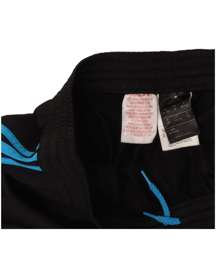 ADIDAS Boys Tracksuit Trousers Joggers 15-16 Years  Black Polyester