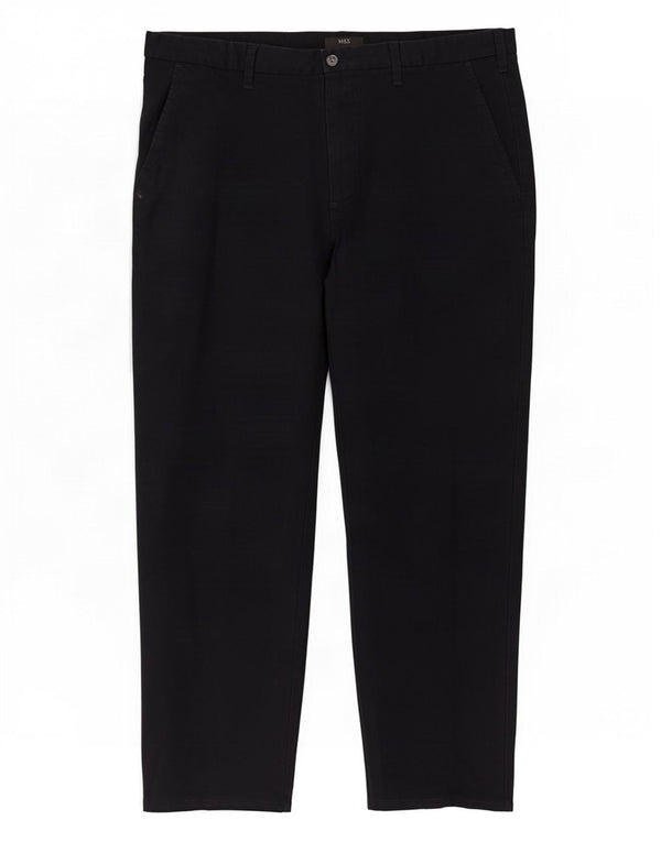 Marks & Spencer Mens Regular Fit Casual Trousers W38 L29 Navy Blue Cotton