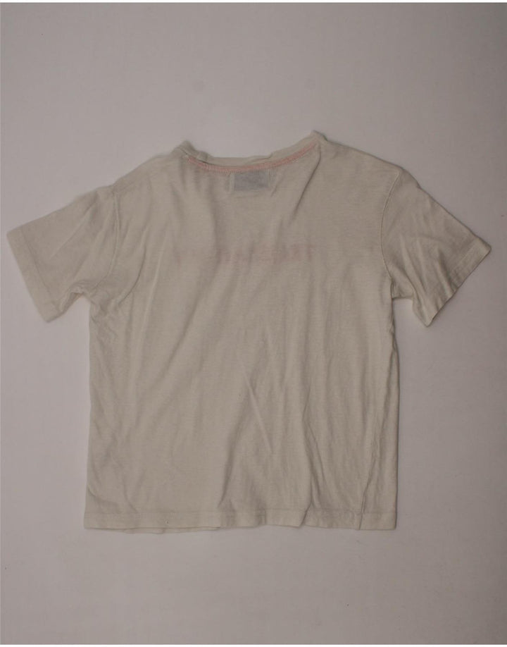 TRUSSARDI JUNIOR Girls Graphic T-Shirt Top 8-9 Years Off White Cotton Vintage Trussardi Junior and Second-Hand Trussardi Junior from Messina Hembry 