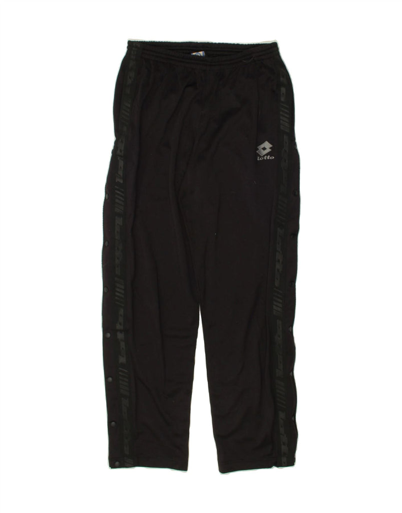 LOTTO Mens Graphic Tracksuit Trousers Medium Black Polyester | Vintage Lotto | Thrift | Second-Hand Lotto | Used Clothing | Messina Hembry 