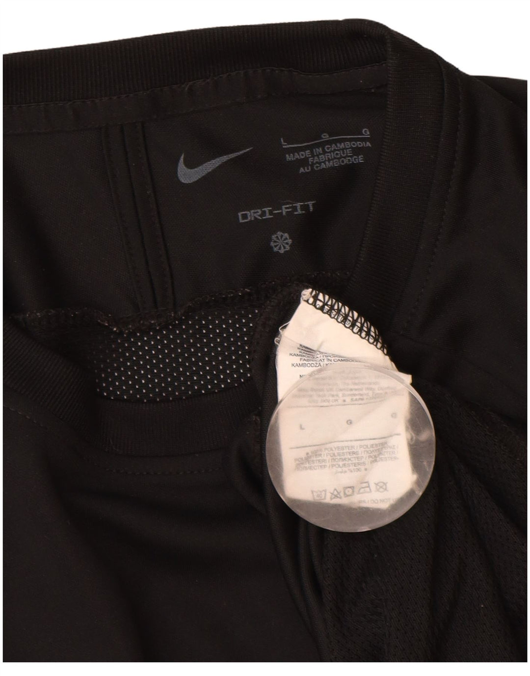 Nike Mens Dri Fit T-Shirt Top Large Black Polyester
