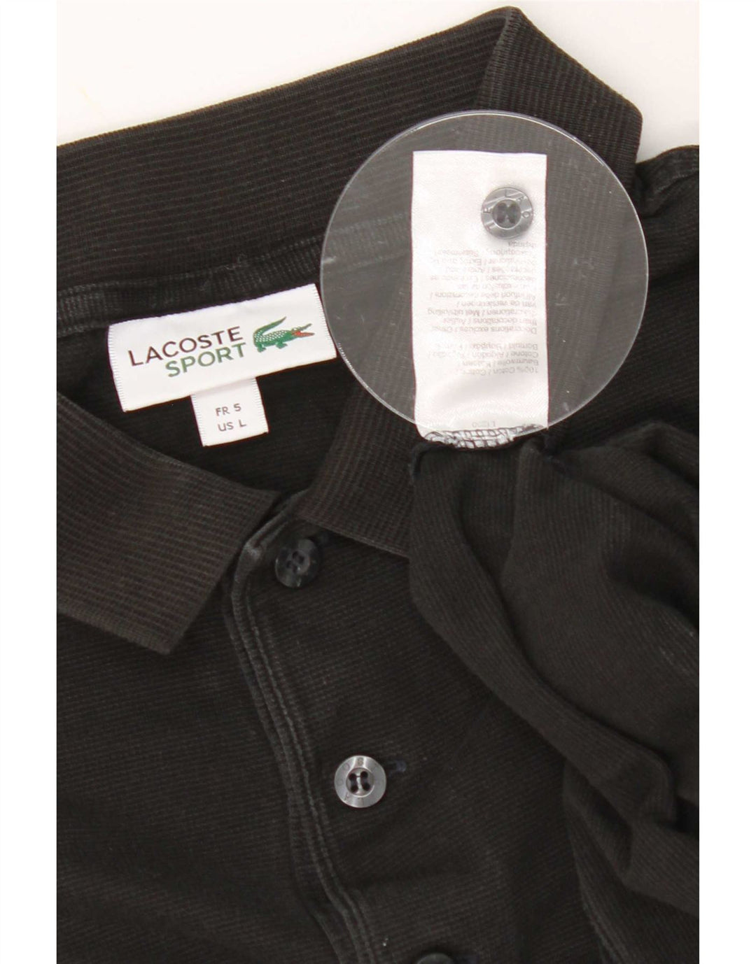 Lacoste Mens Polo Shirt Size 5 Large Black Cotton