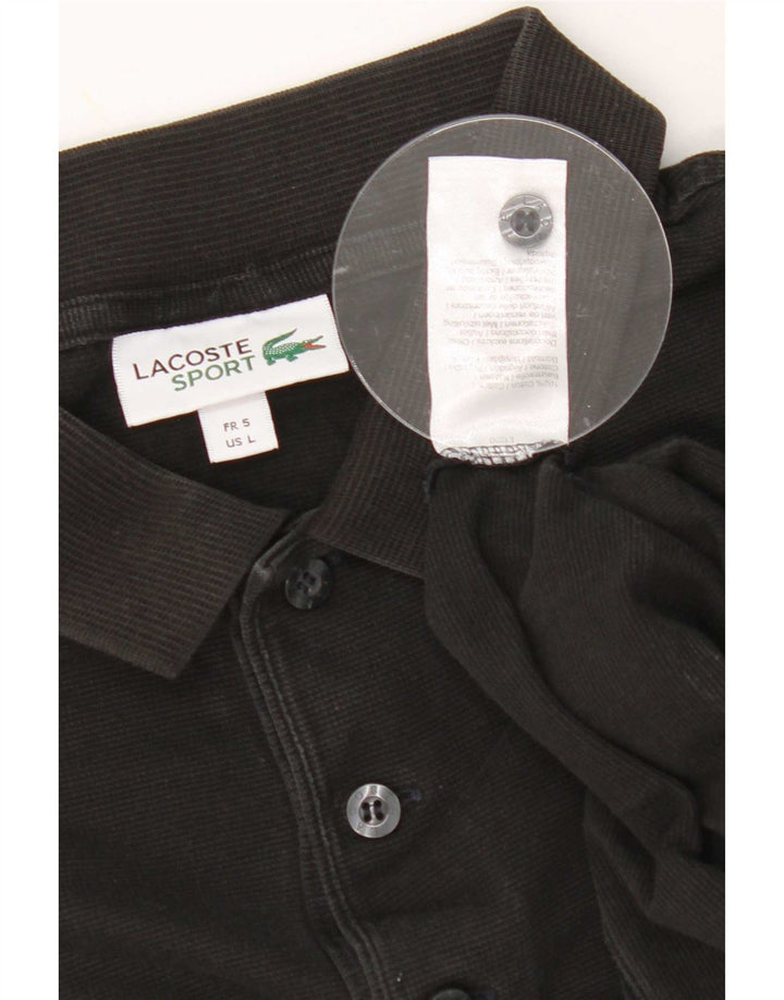 Lacoste Mens Polo Shirt Size 5 Large Black Cotton