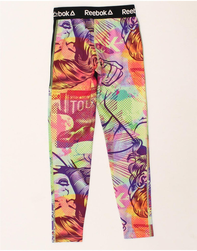 REEBOK Girls Abstract Pattern Leggings 9-10 Years Multicoloured | Vintage Reebok | Thrift | Second-Hand Reebok | Used Clothing | Messina Hembry 