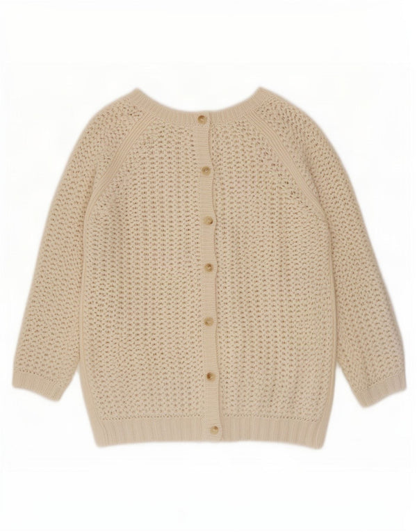 Zara Womens 3/4 Sleeve Boat Neck Jumper Sweater UK 12 Medium Off White