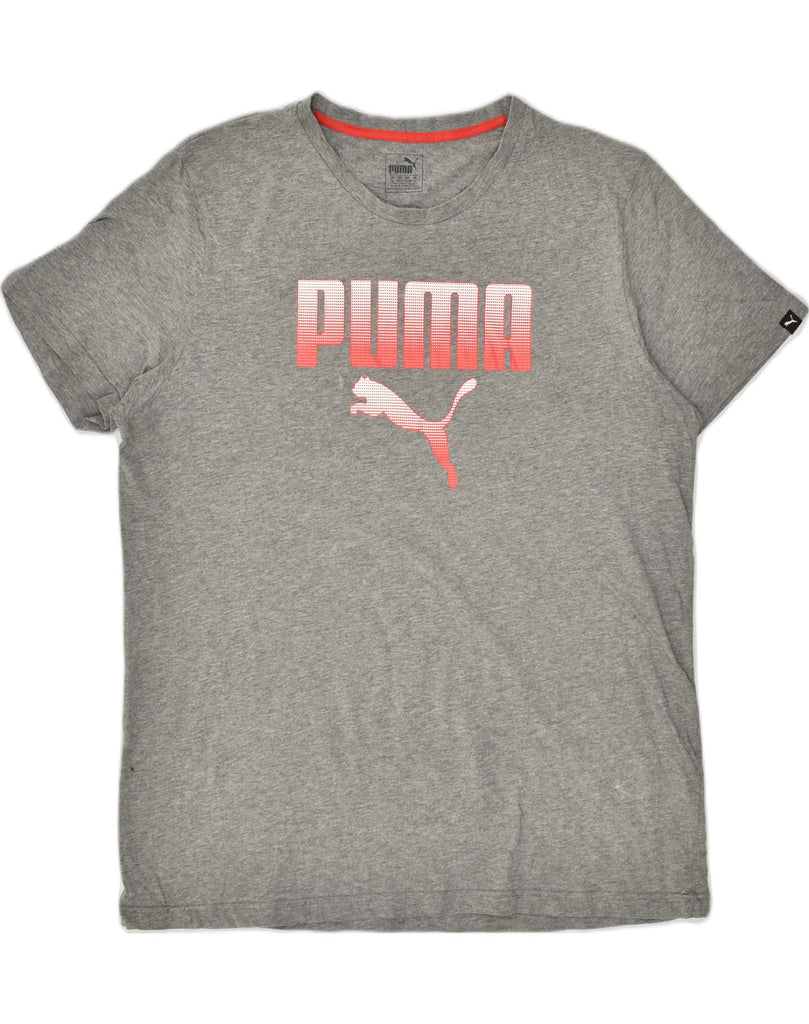 PUMA Mens Graphic T-Shirt Top XL Grey Cotton | Vintage Puma | Thrift | Second-Hand Puma | Used Clothing | Messina Hembry 