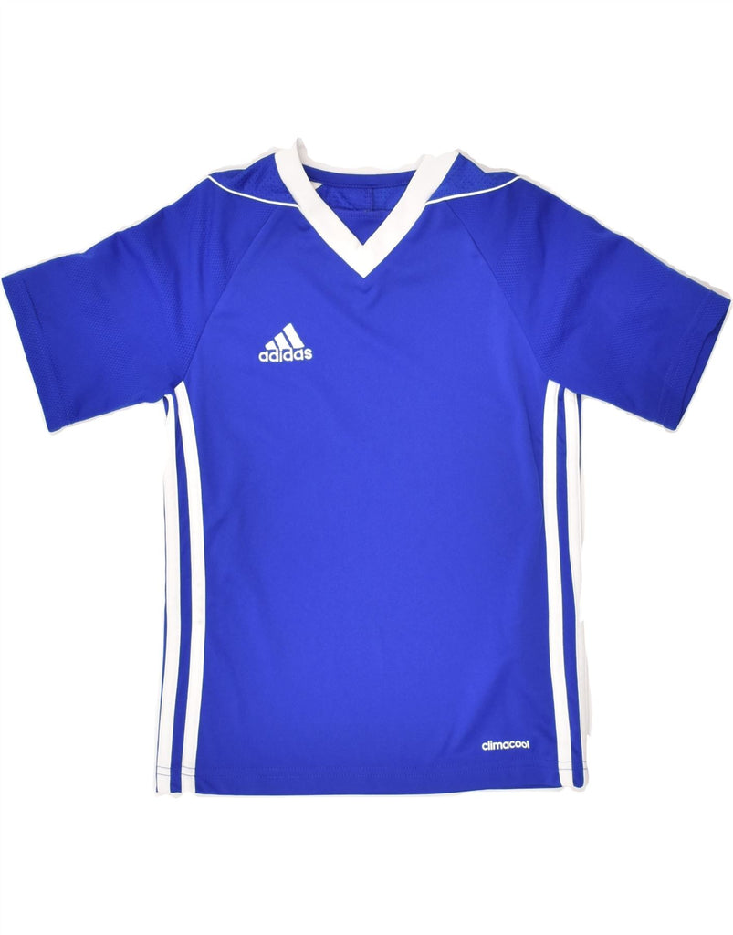 ADIDAS Boys Climacool T-Shirt Top 7-8 Years Blue | Vintage Adidas | Thrift | Second-Hand Adidas | Used Clothing | Messina Hembry 