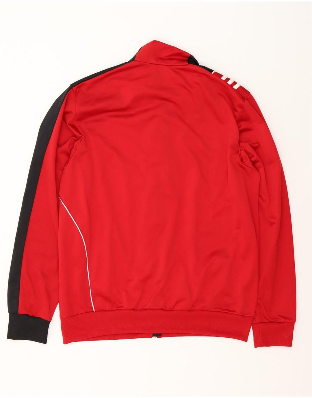 Adidas Mens Tracksuit Top Jacket UK 44/46 Large Red Colourblock Polyester