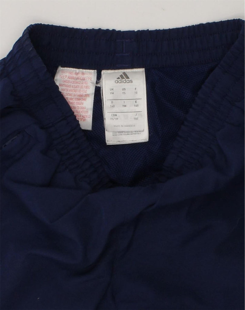 ADIDAS Boys Tracksuit Trousers Joggers 9-10 Years Navy Blue Polyester | Vintage Adidas | Thrift | Second-Hand Adidas | Used Clothing | Messina Hembry 