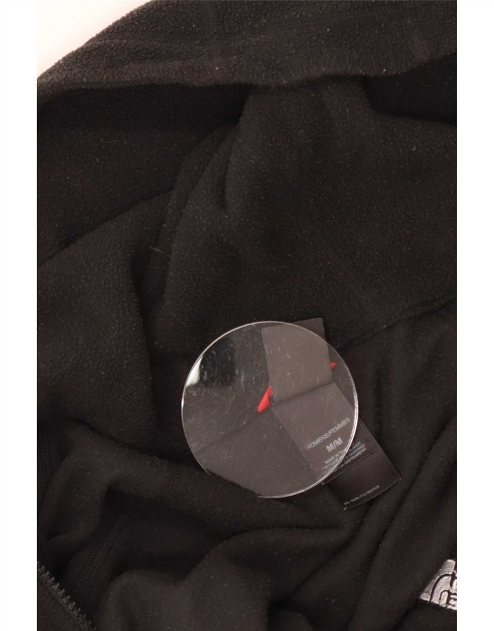 The North Face Womens Hooded Fleece Jacket UK 12 Medium Black Polyester