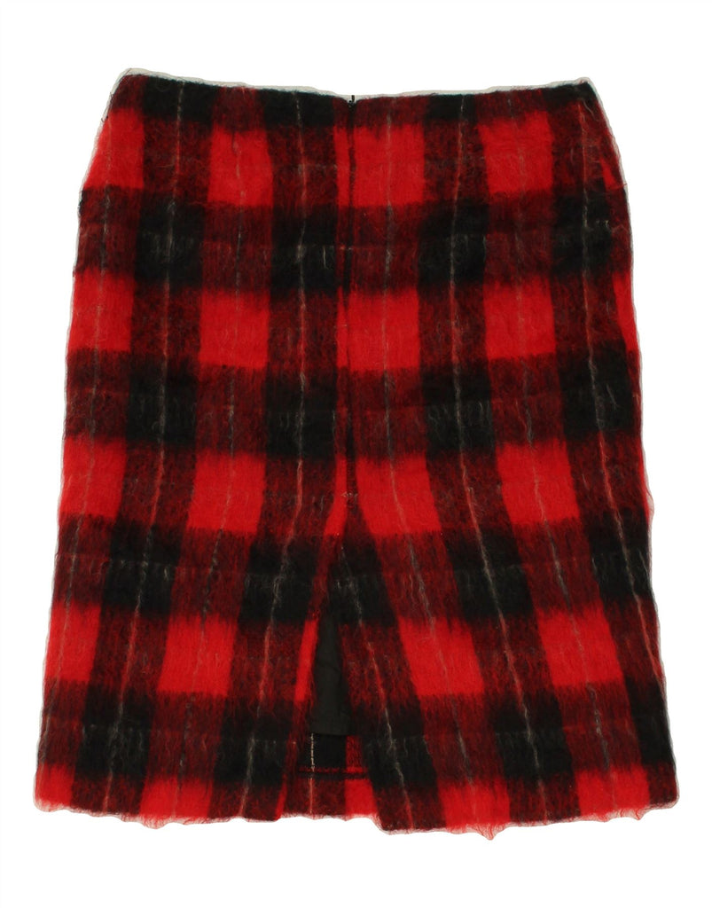 VINTAGE Womens Straight Skirt IT 46 Large W32 Red Plaid Mohair | Vintage Vintage | Thrift | Second-Hand Vintage | Used Clothing | Messina Hembry 