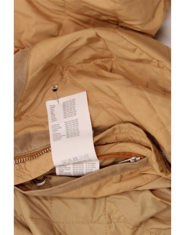 Geox Womens Oversized Quilted Jacket UK 10 Small Beige Polyester