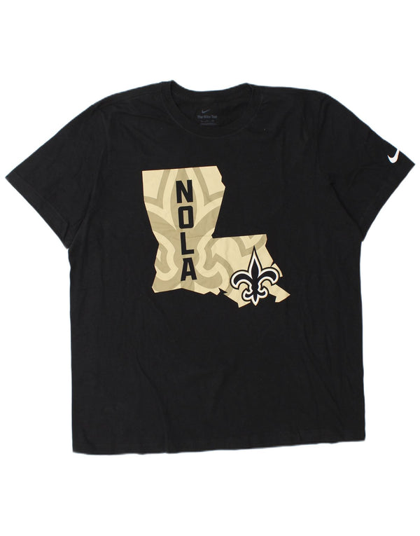 NIKE Mens New Orleans Saints Graphic T-Shirt Top XL Black Cotton