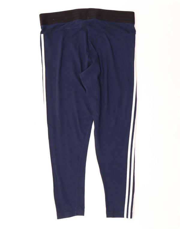 Adidas Womens Leggings UK 20/22 XL  Navy Blue Cotton