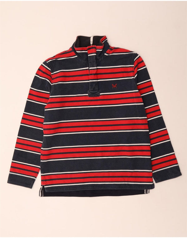 Crew Clothing Mens Zip Neck Sweatshirt Jumper Small Navy Blue Striped