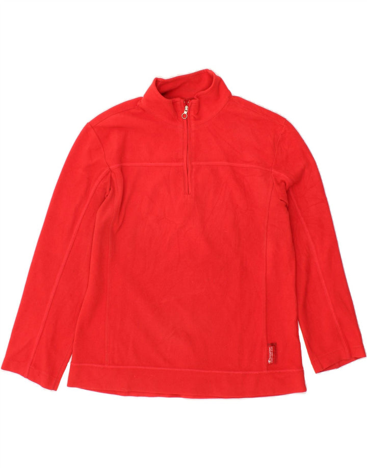CHAMPION Womens Zip Neck Fleece Jumper UK 18 XL Red Polyester Vintage Champion and Second-Hand Champion from Messina Hembry 