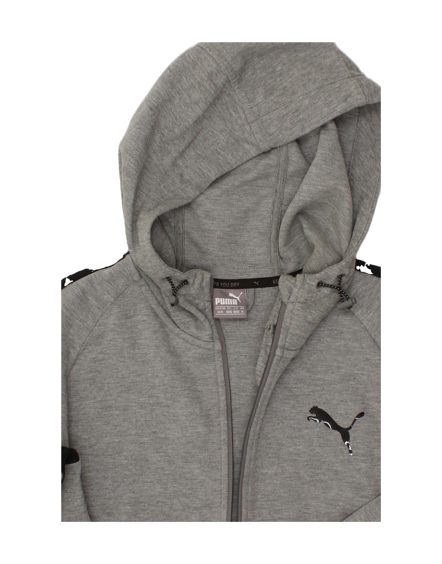 PUMA Mens Zip Hoodie Sweater Medium Grey Cotton Vintage Second Hand Clothing Online Messina Hembry