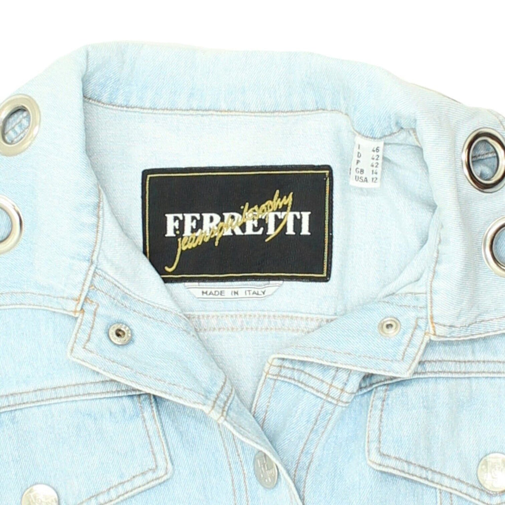 Ferretti Jeans Philosophy Womens Blue Denim Jacket | Vintage High End Designer | Vintage Messina Hembry | Thrift | Second-Hand Messina Hembry | Used Clothing | Messina Hembry 
