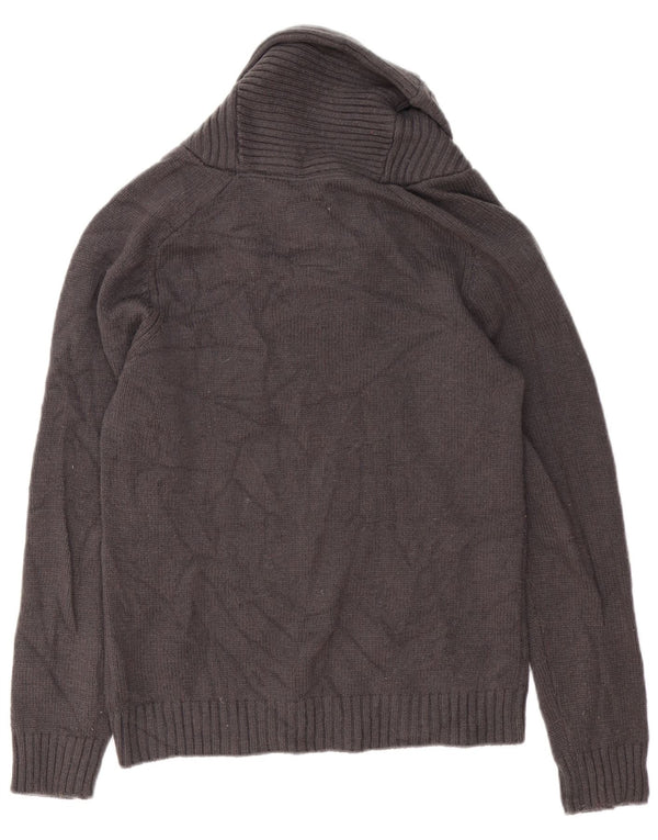 G-Star Mens Shawl Neck Jumper Sweater Medium Grey Lambswool