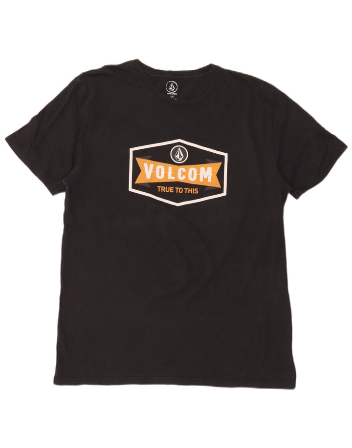 Volcom Mens Graphic T-Shirt Top Large Black Cotton