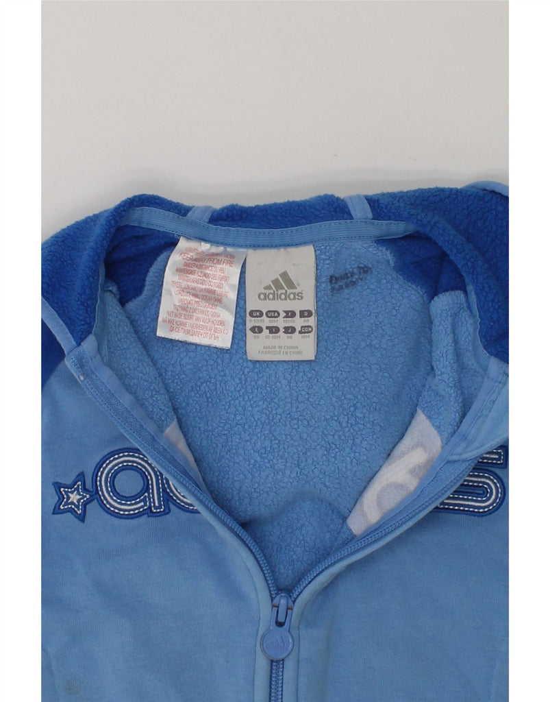 ADIDAS Baby Boys Graphic Zip Hoodie Sweater 9-12 Months Blue Colourblock | Vintage Adidas | Thrift | Second-Hand Adidas | Used Clothing | Messina Hembry 