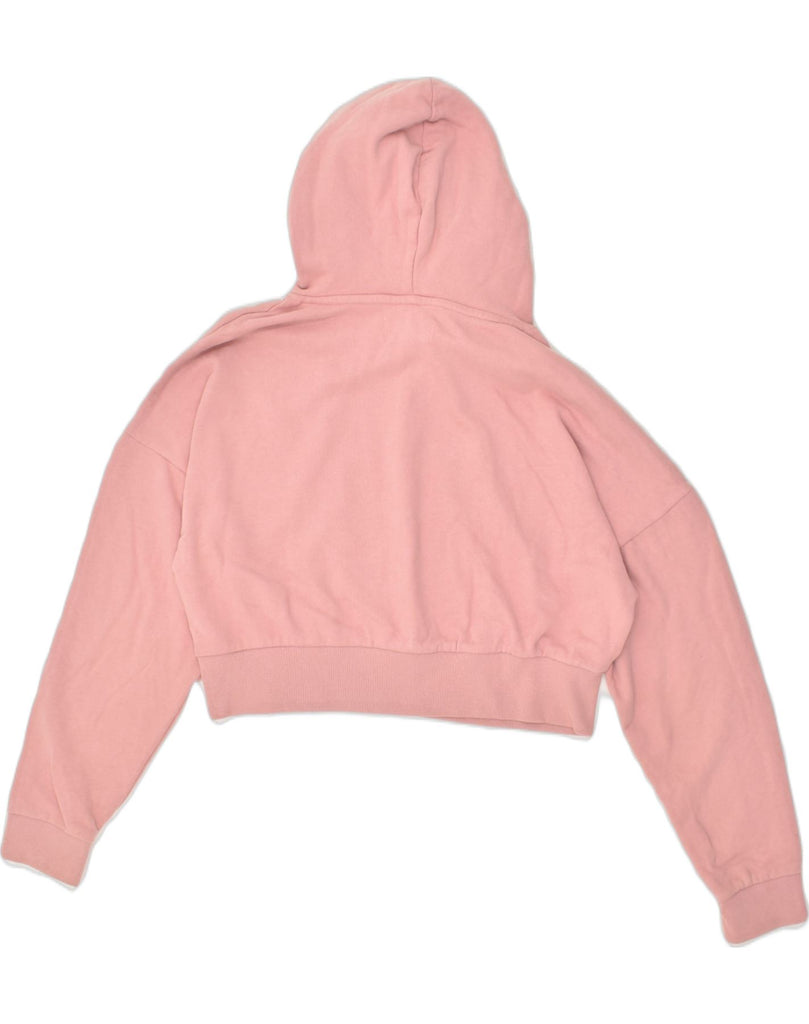 SUPERDRY Womens Crop Hoodie Jumper UK 14 Large Pink Cotton | Vintage Superdry | Thrift | Second-Hand Superdry | Used Clothing | Messina Hembry 