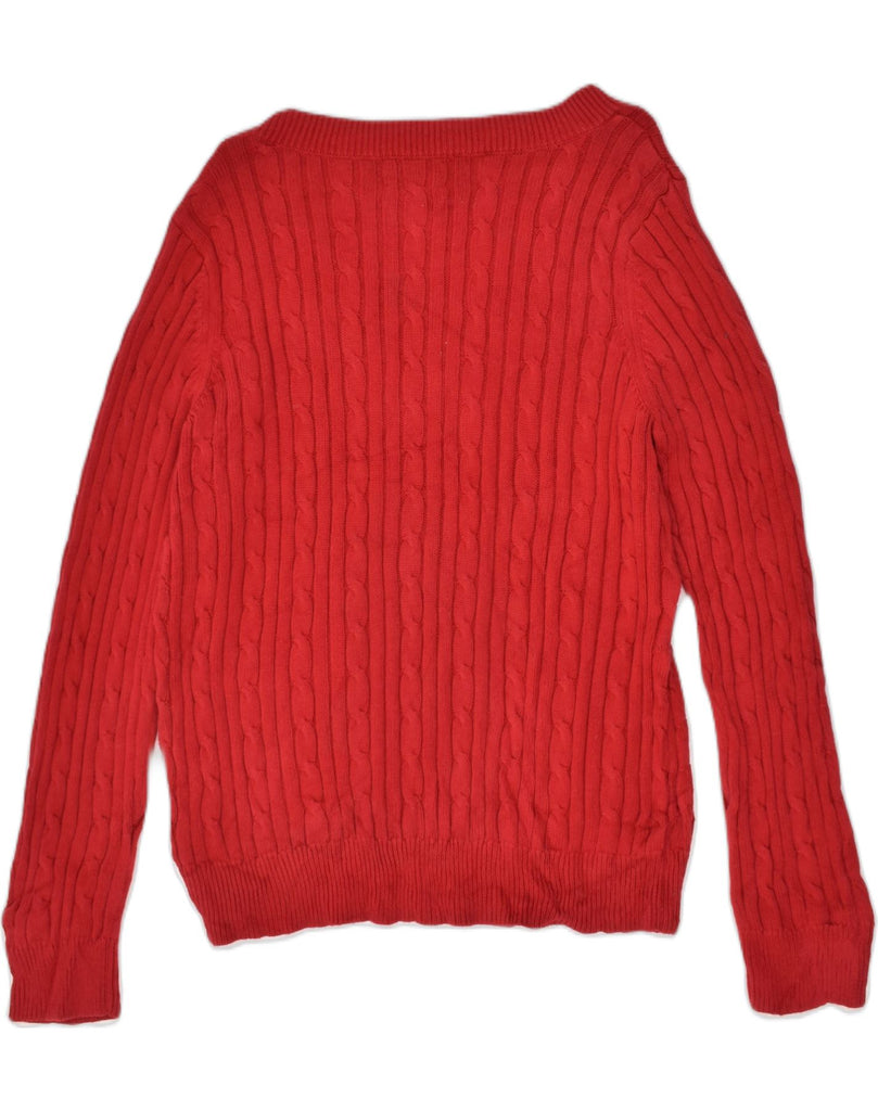 CHAPS Womens V-Neck Jumper Sweater UK 18 XL Red Cotton | Vintage Chaps | Thrift | Second-Hand Chaps | Used Clothing | Messina Hembry 