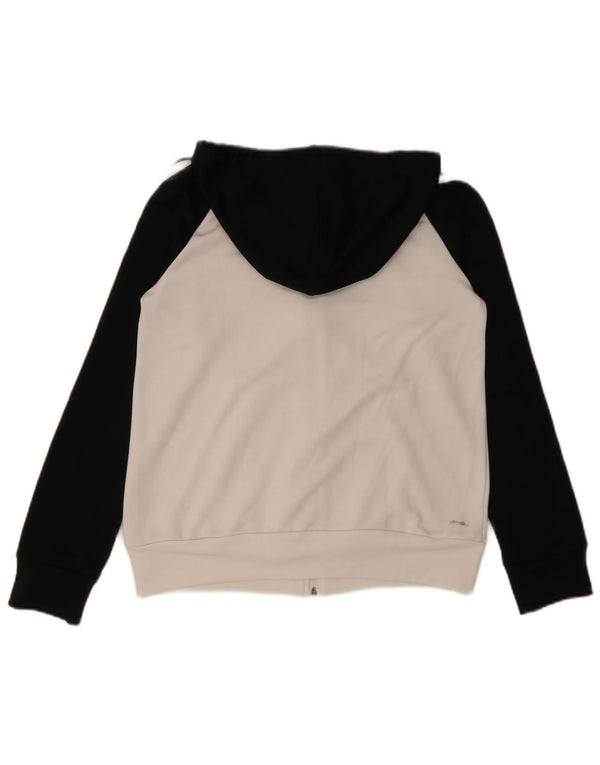 Adidas Womens Climalite Zip Hoodie Sweater UK 8/10 Small White Colourblock