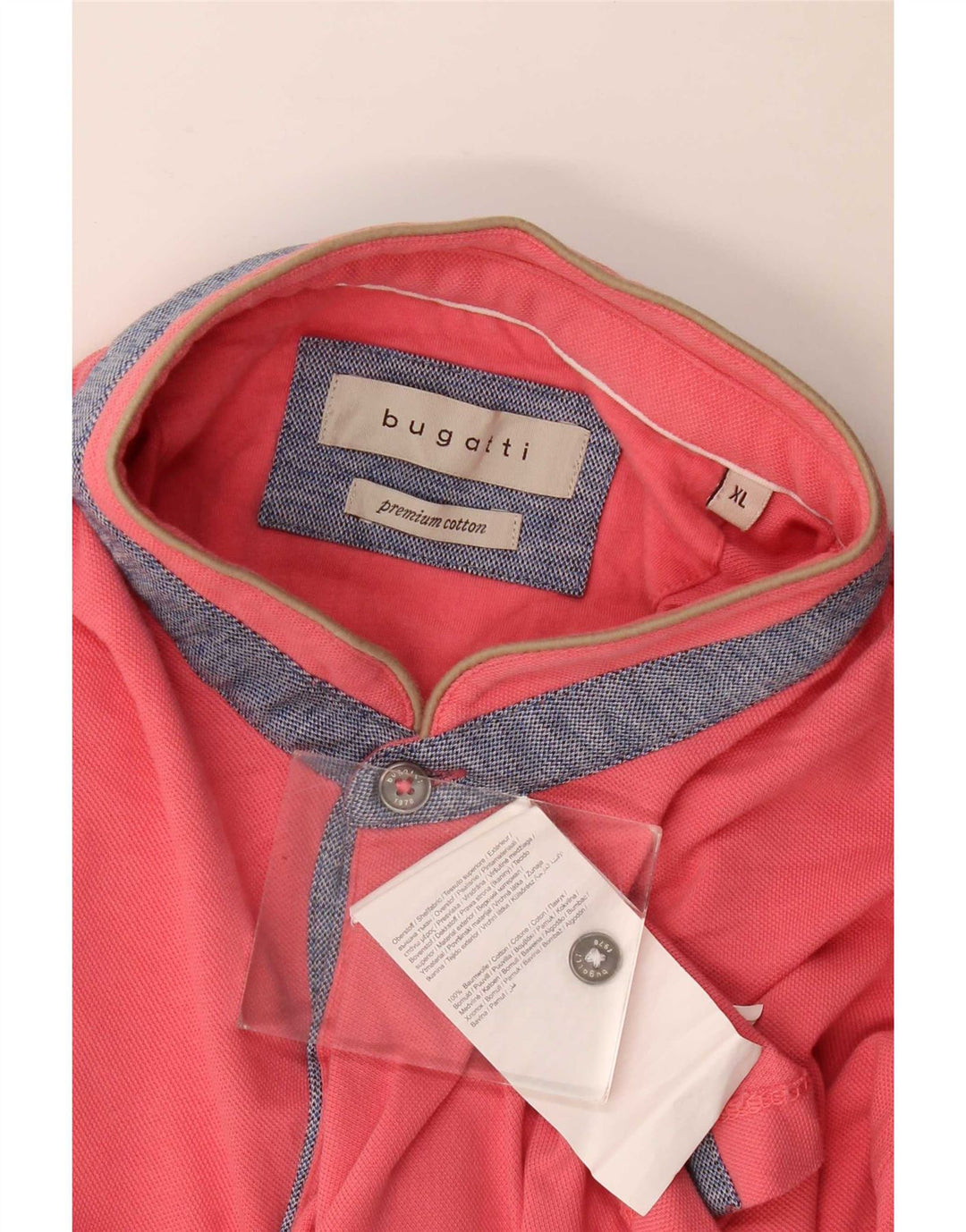 Bugatti Mens Polo Shirt XL Pink Cotton